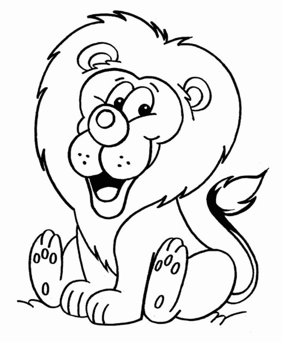 Desenho de Leão Sentado para colorir