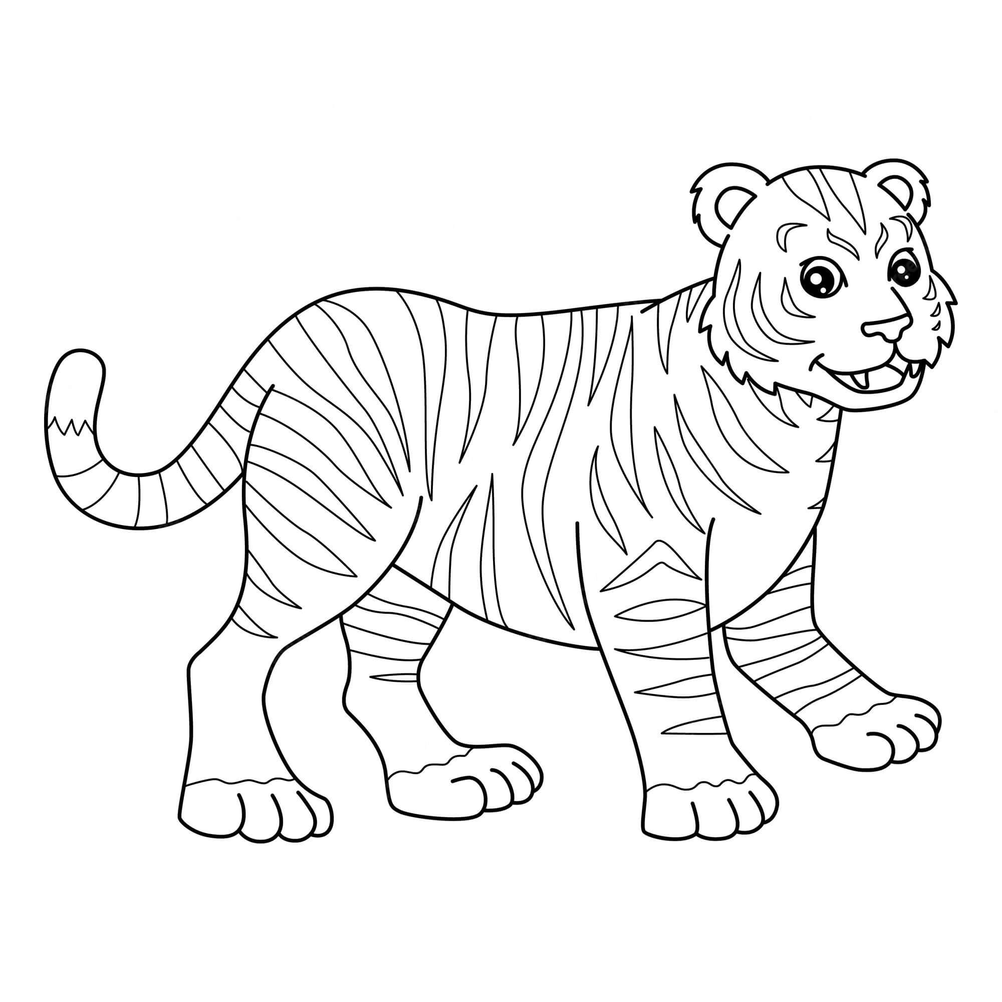 Divertido Tigre para colorir