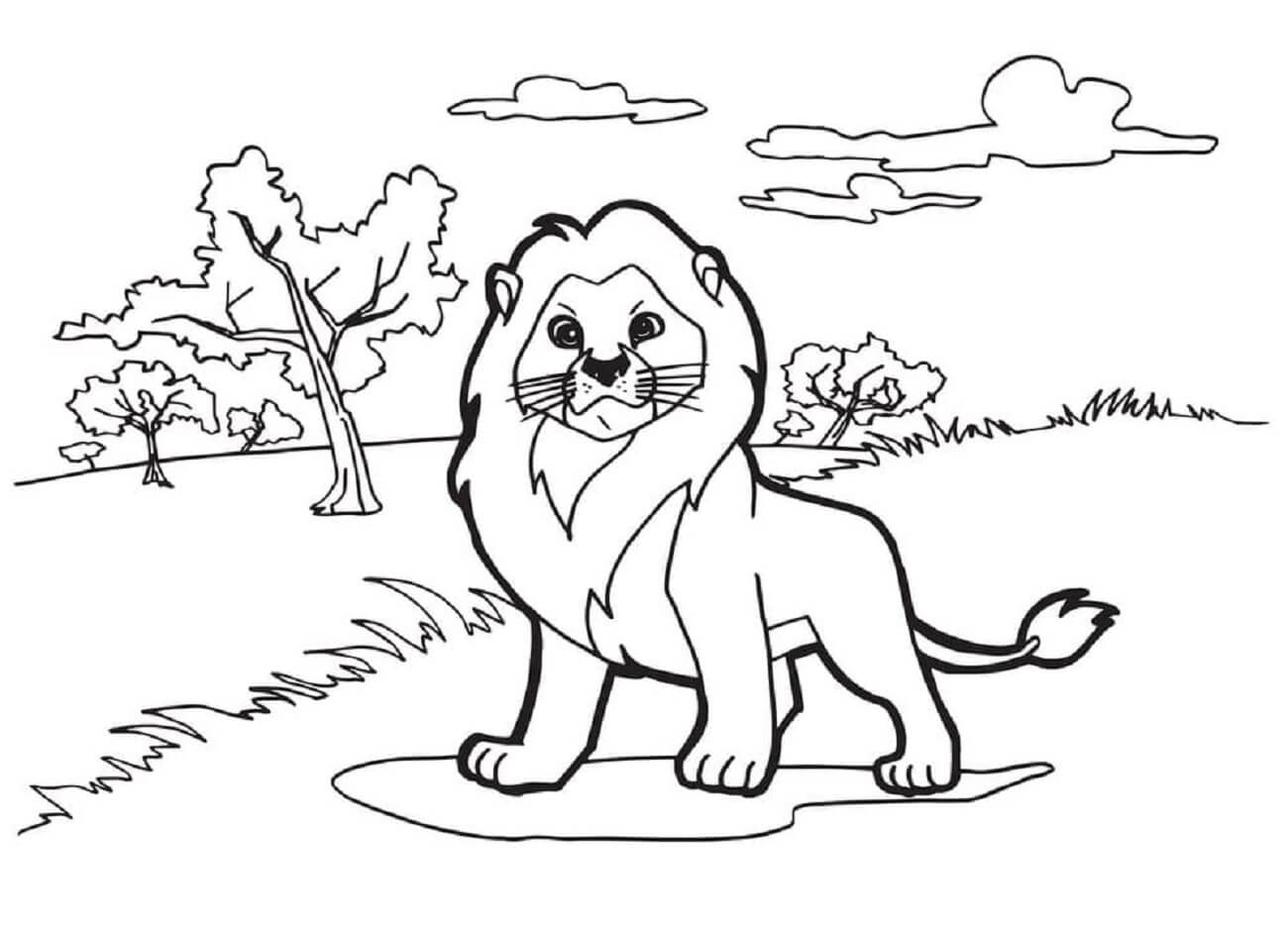 Grande Leão para colorir