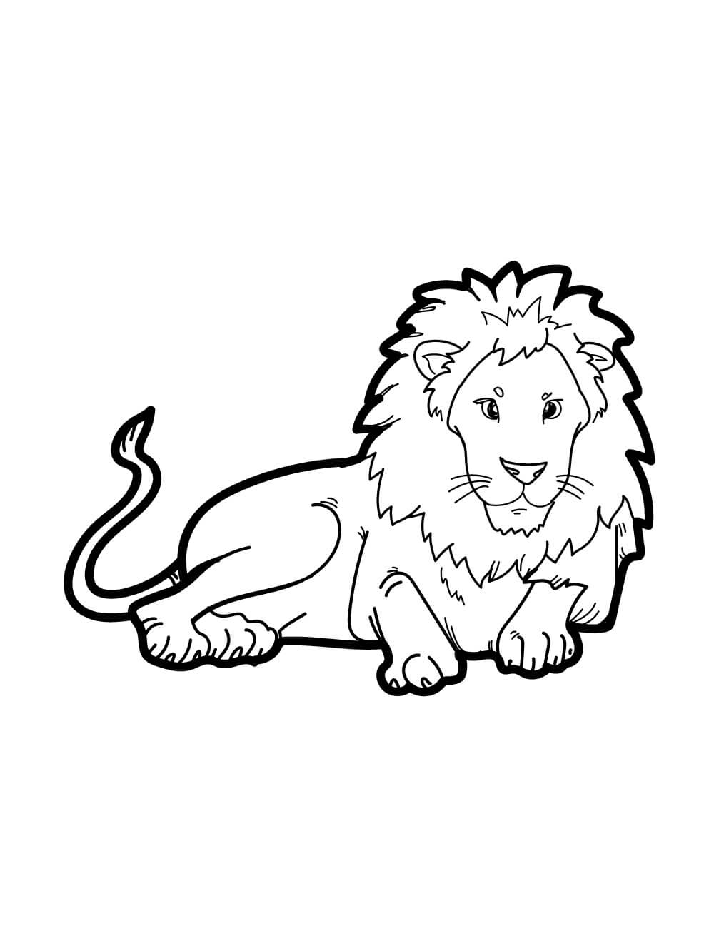 Desenhos de Impressionante Leão Sentado para colorir