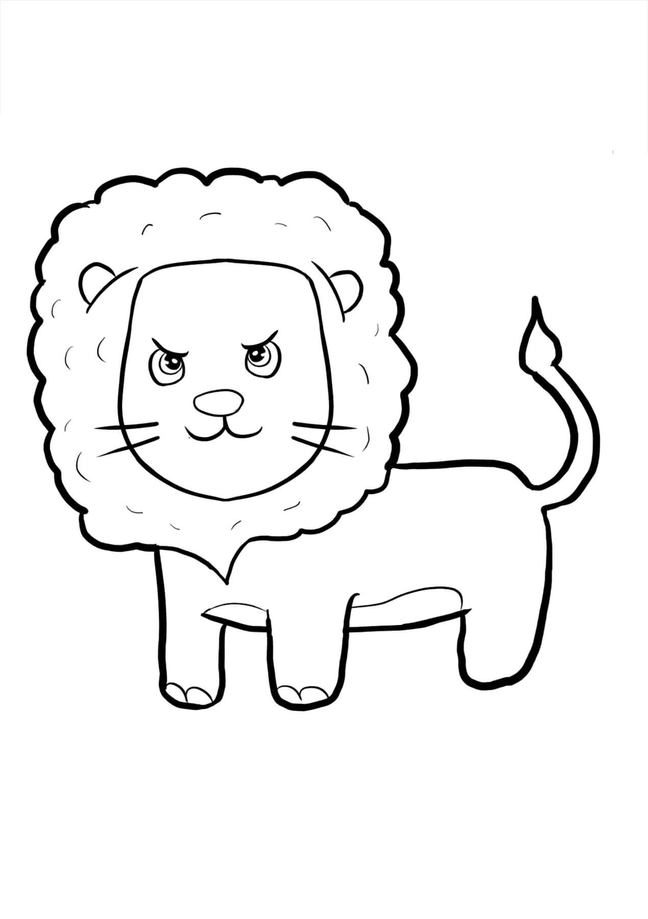 Desenhos de Leão Adorável para colorir