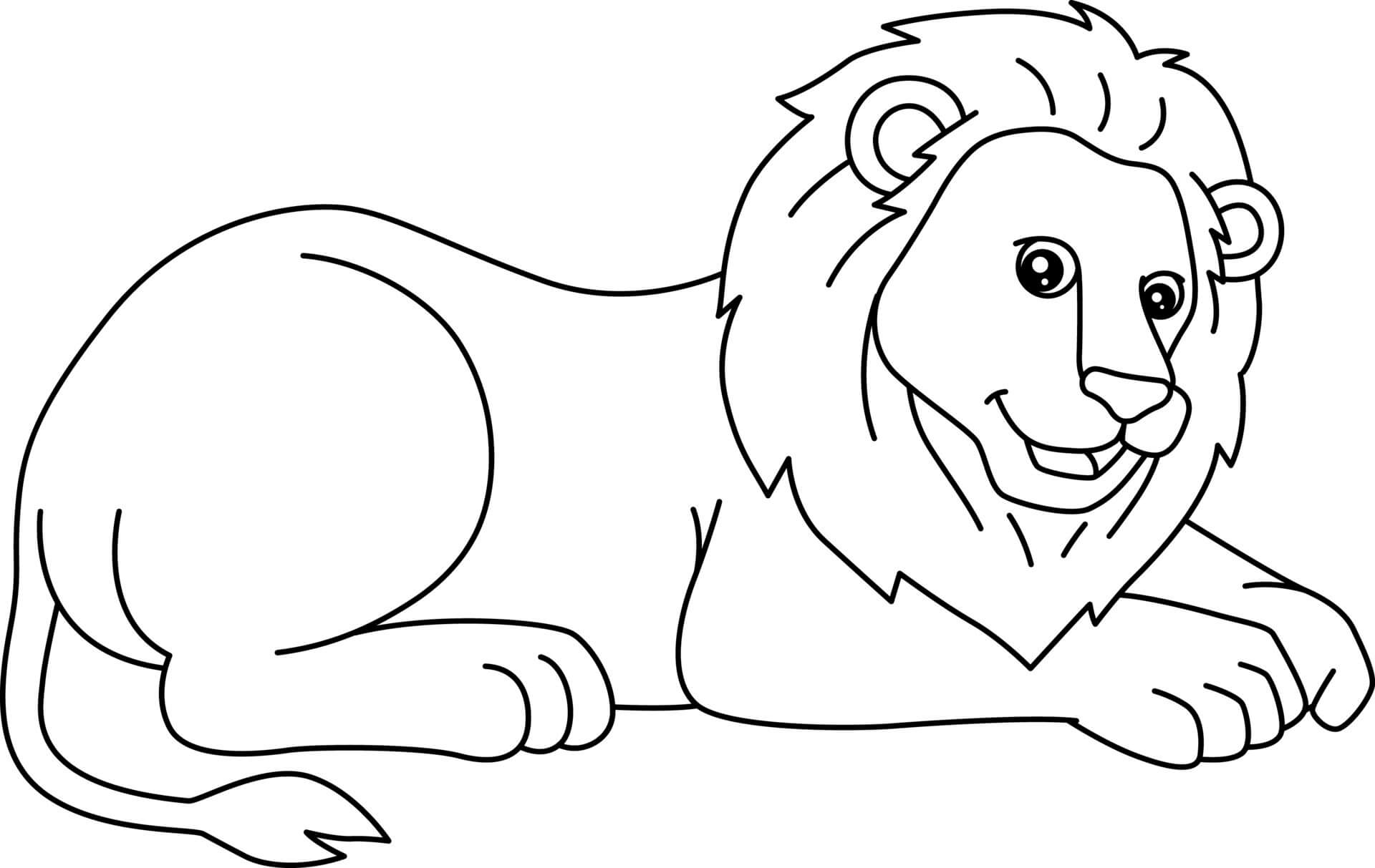 Desenhos de Leão Deitado para colorir