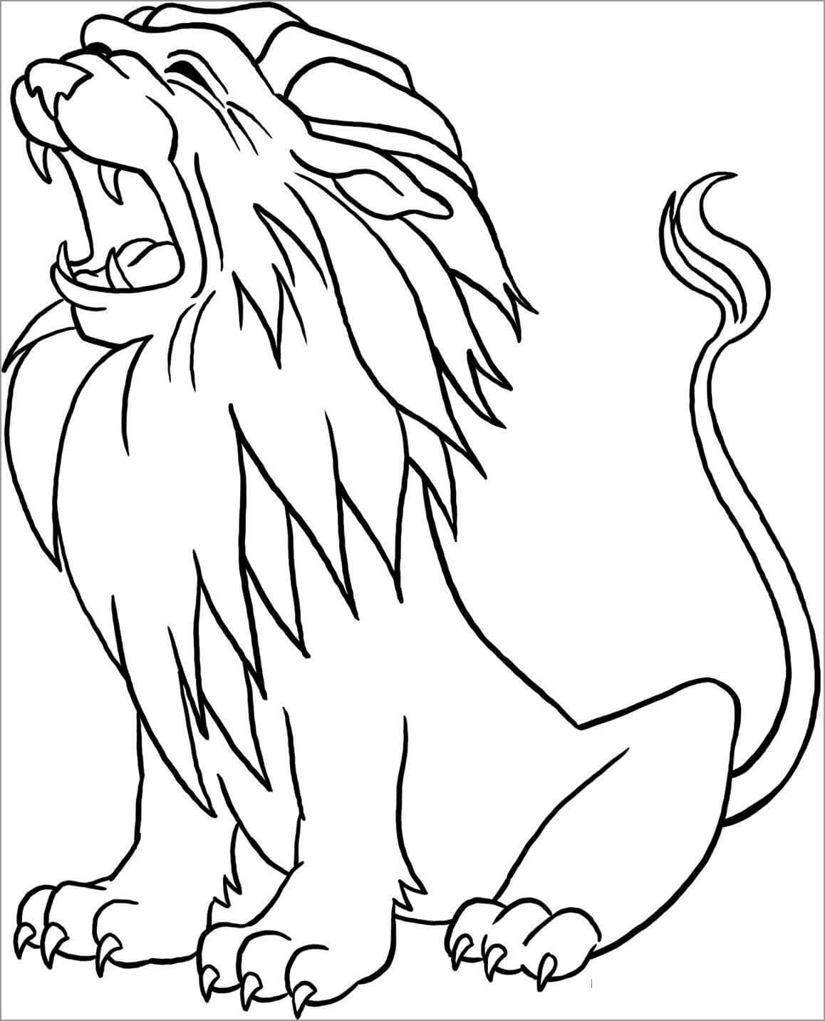 Desenhos de Leão Engraçado para colorir
