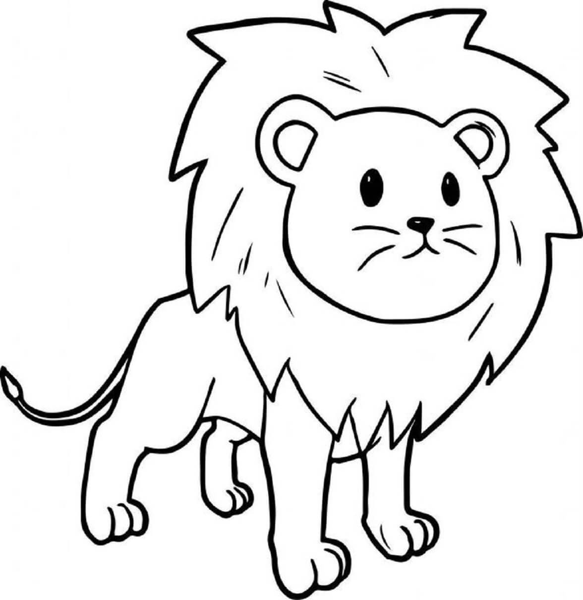 Desenhos de Leão Fofo para colorir