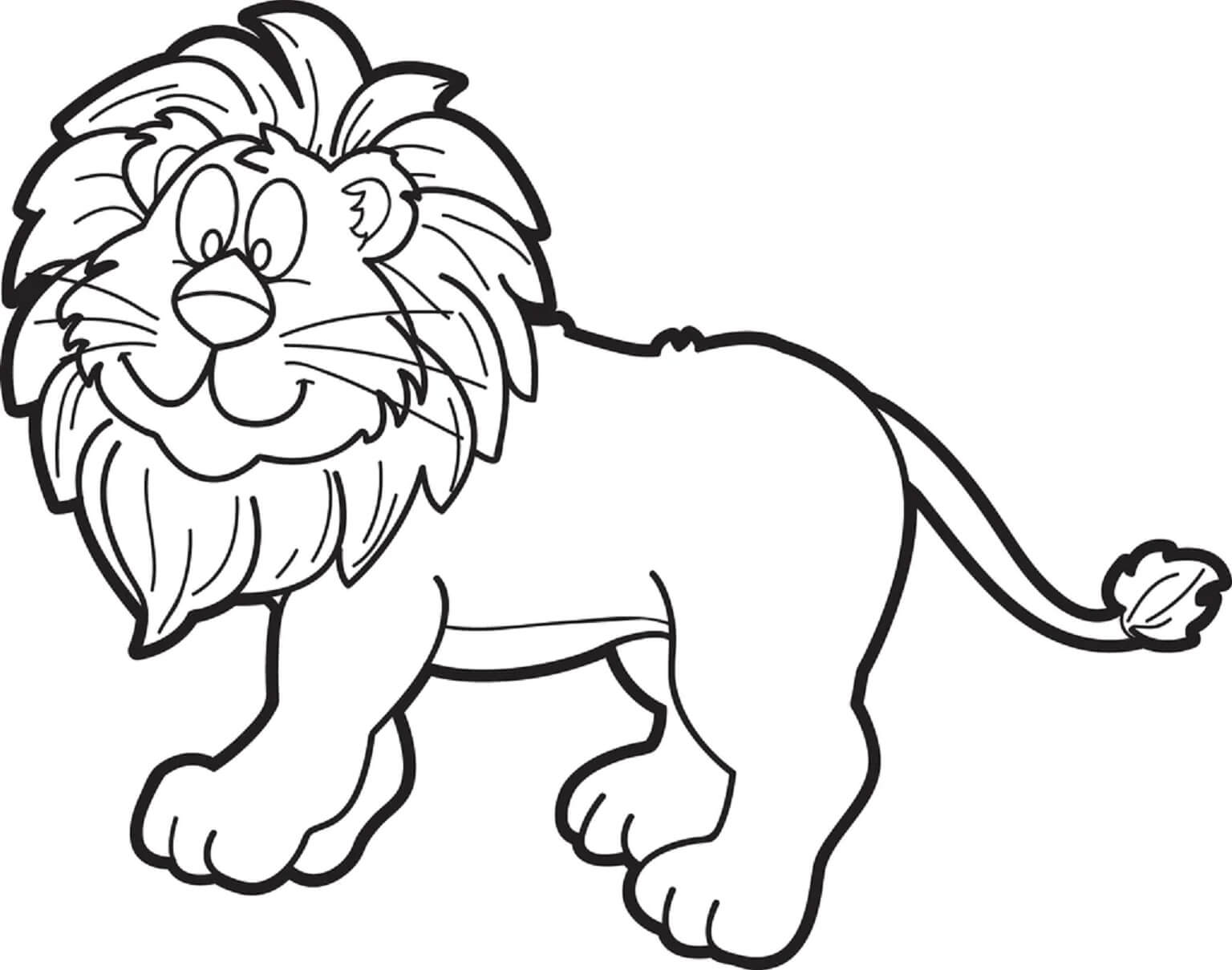 Desenhos de Leão Masculino Desenho Engraçado para colorir