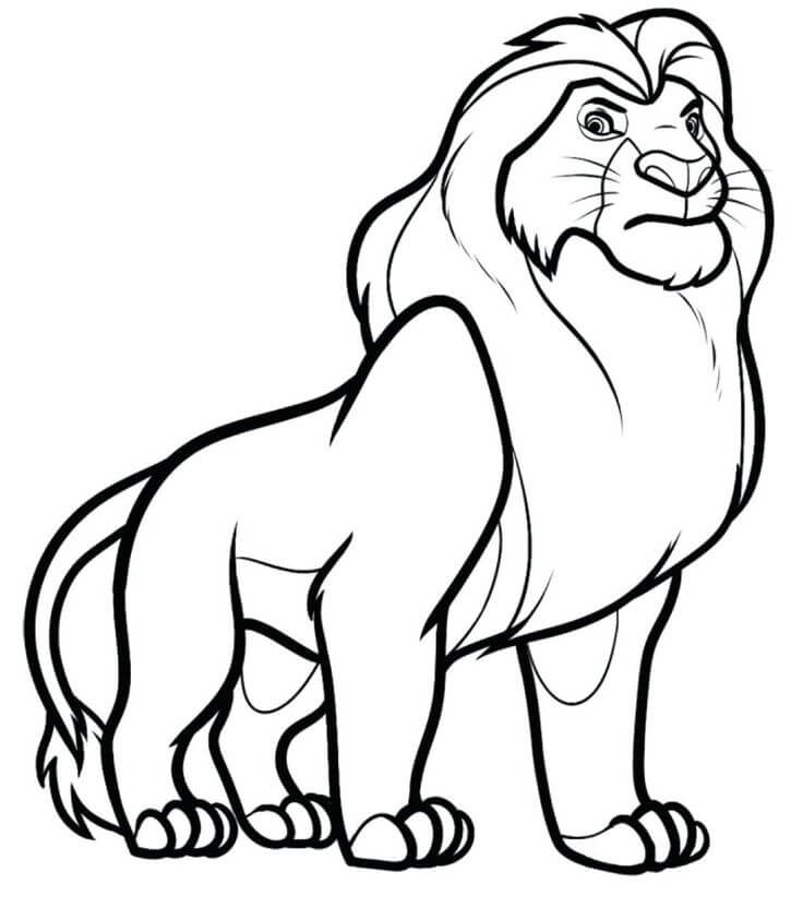Desenhos de Leão Simba para colorir