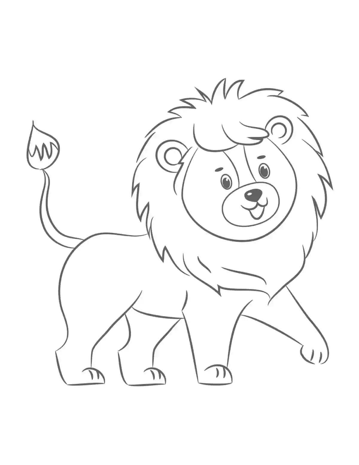Desenhos de Leão Simples para colorir