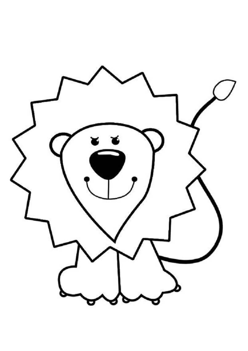 Leão de Desenho Animado para colorir