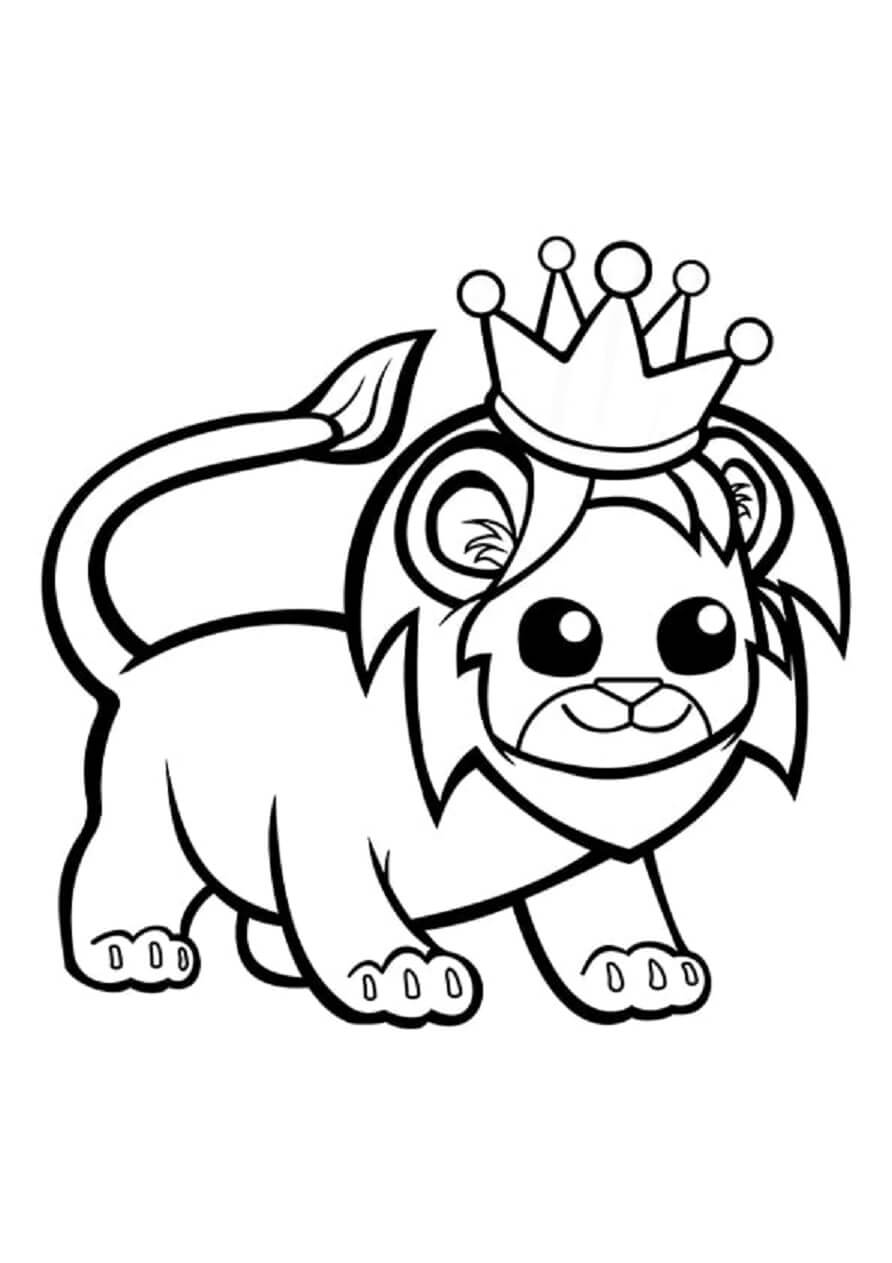 Rei Pequeno Leão para colorir
