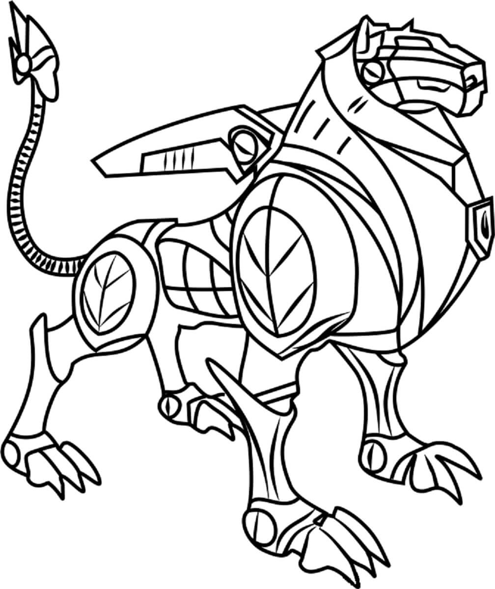 Desenhos de Robô Leão para colorir