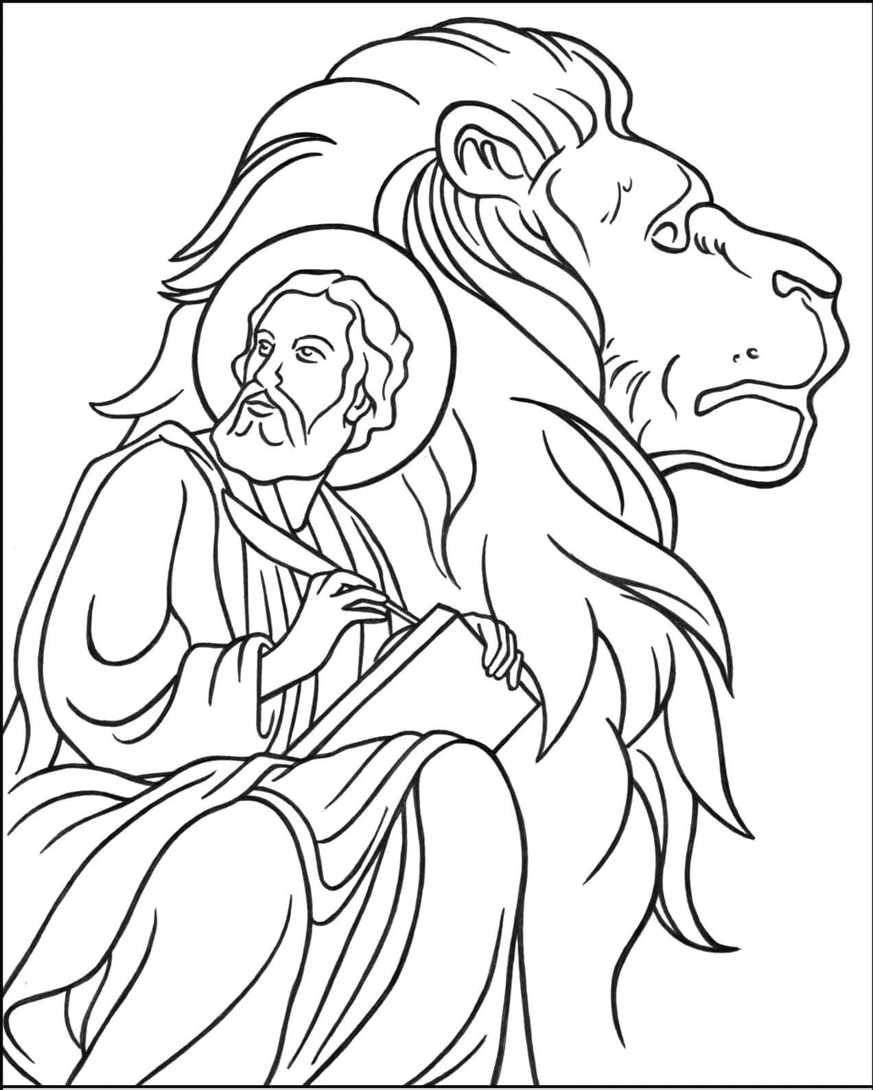 Desenhos de São Marcos Leão para colorir