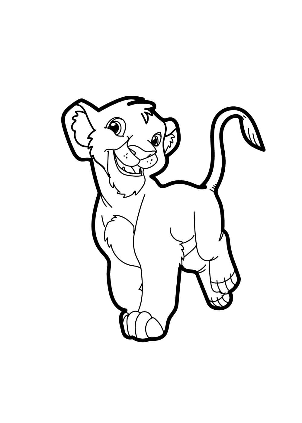 Desenhos de Simba Leão Divertido para colorir