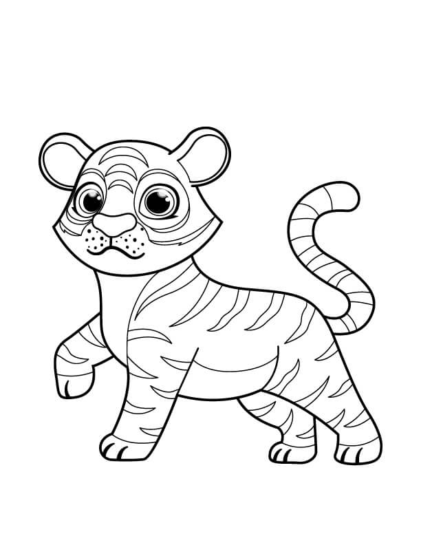 Desenhos de Tigre Fofo para colorir