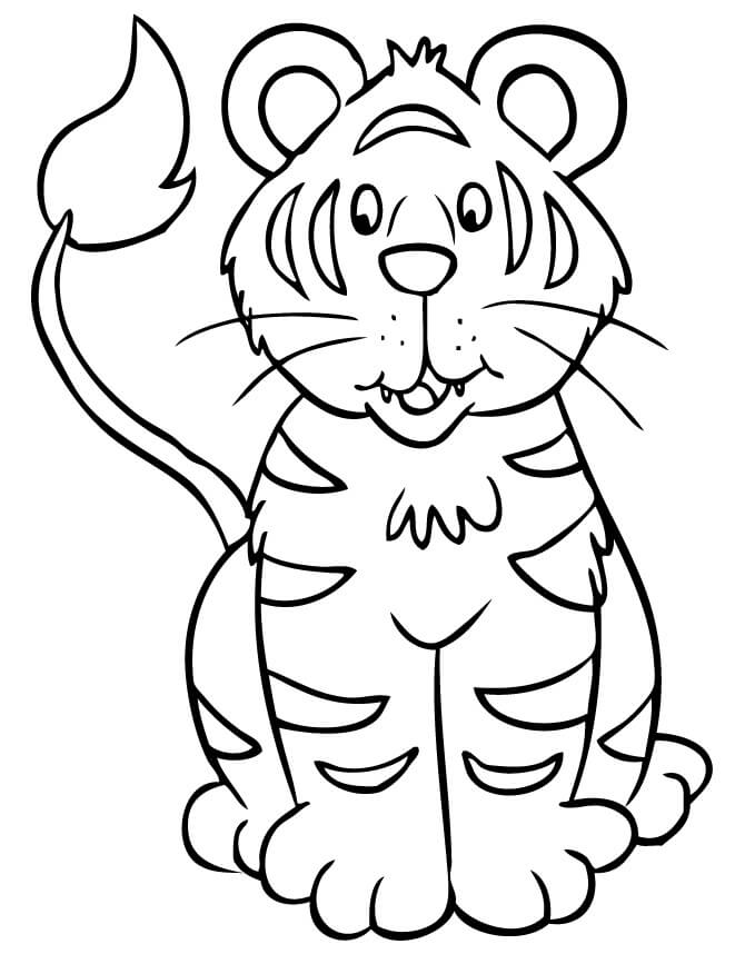 Desenhos de Tigre Sentado para colorir