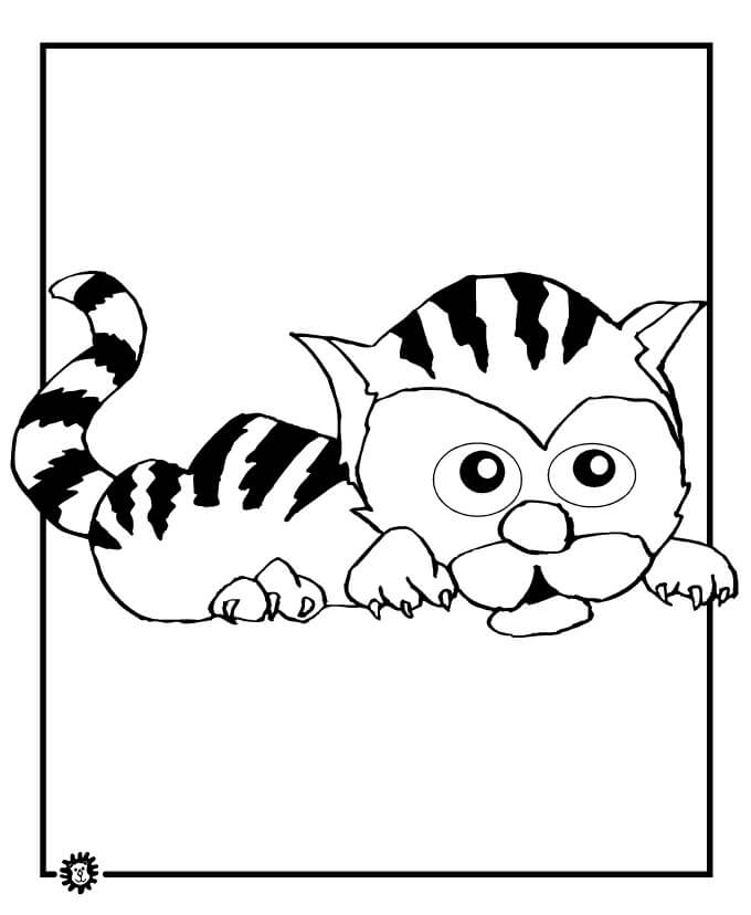 Tigre de Desenho Animado para colorir