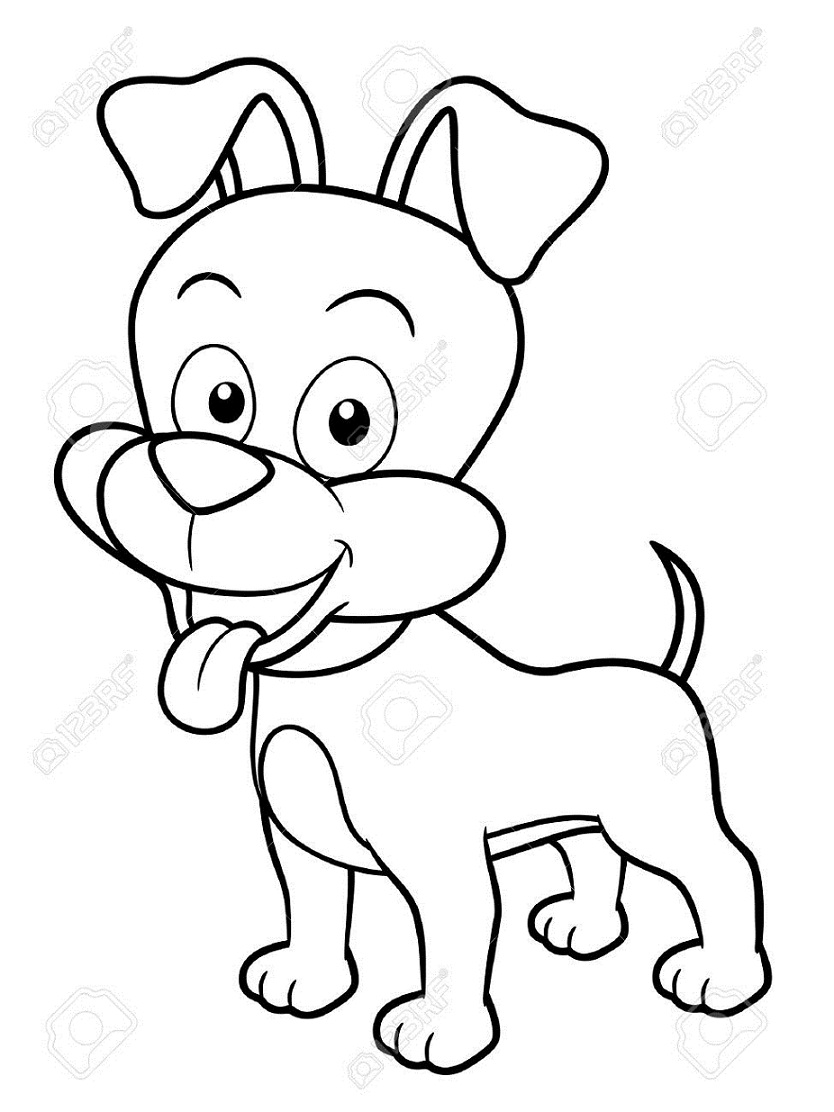 Cachorro de Desenho Animado para colorir
