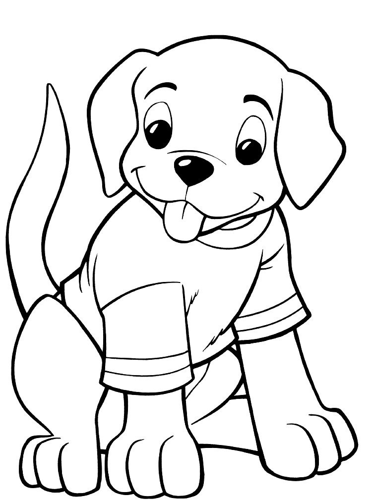 Desenhos de Cachorro em Uma Camisa para colorir