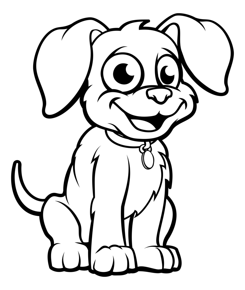 Desenhos de Cachorro está Sorrindo para colorir