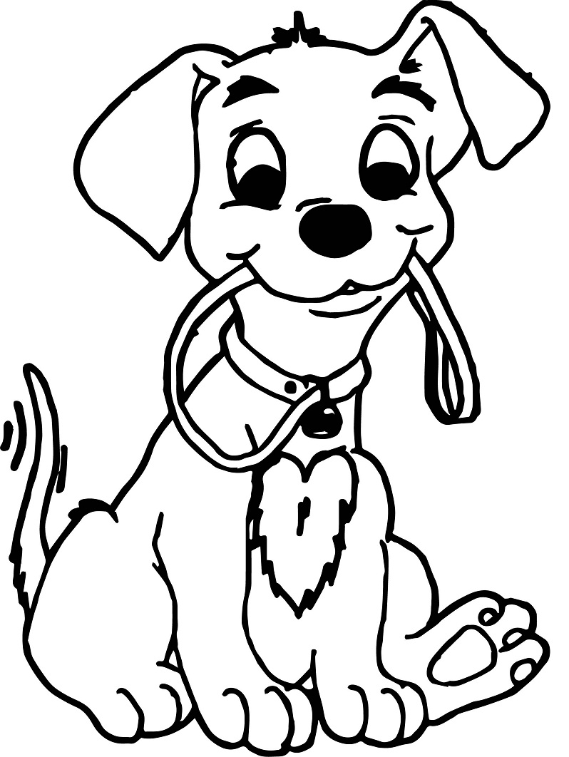 Desenhos de Cachorro Feliz para colorir