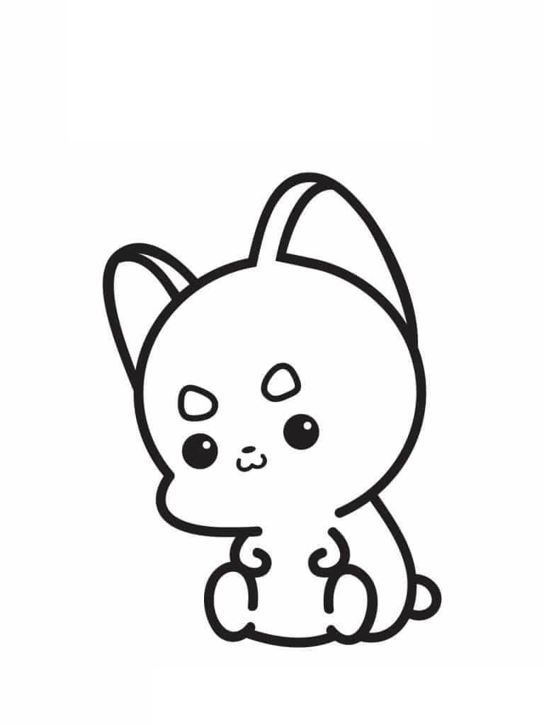 Desenhos de Cachorro Fofo Sentado para colorir