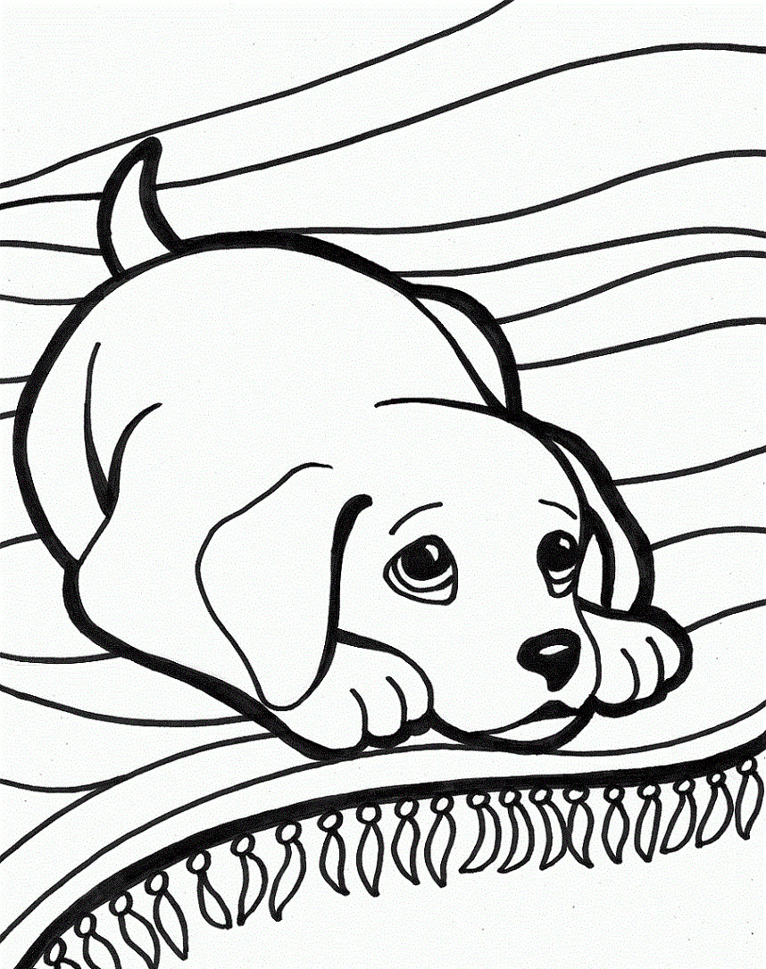 Desenhos de Cachorro Triste para colorir