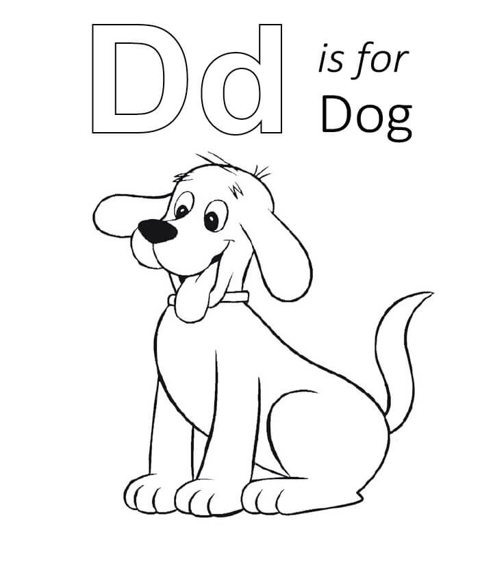 Desenhos de D é para Cachorro para colorir