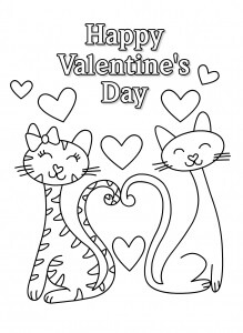 Desenhos de Gato dos Namorados para colorir