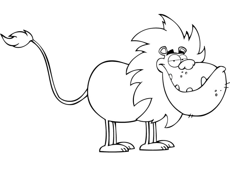 Desenhos de Leão Feliz dos Desenhos Animados para colorir