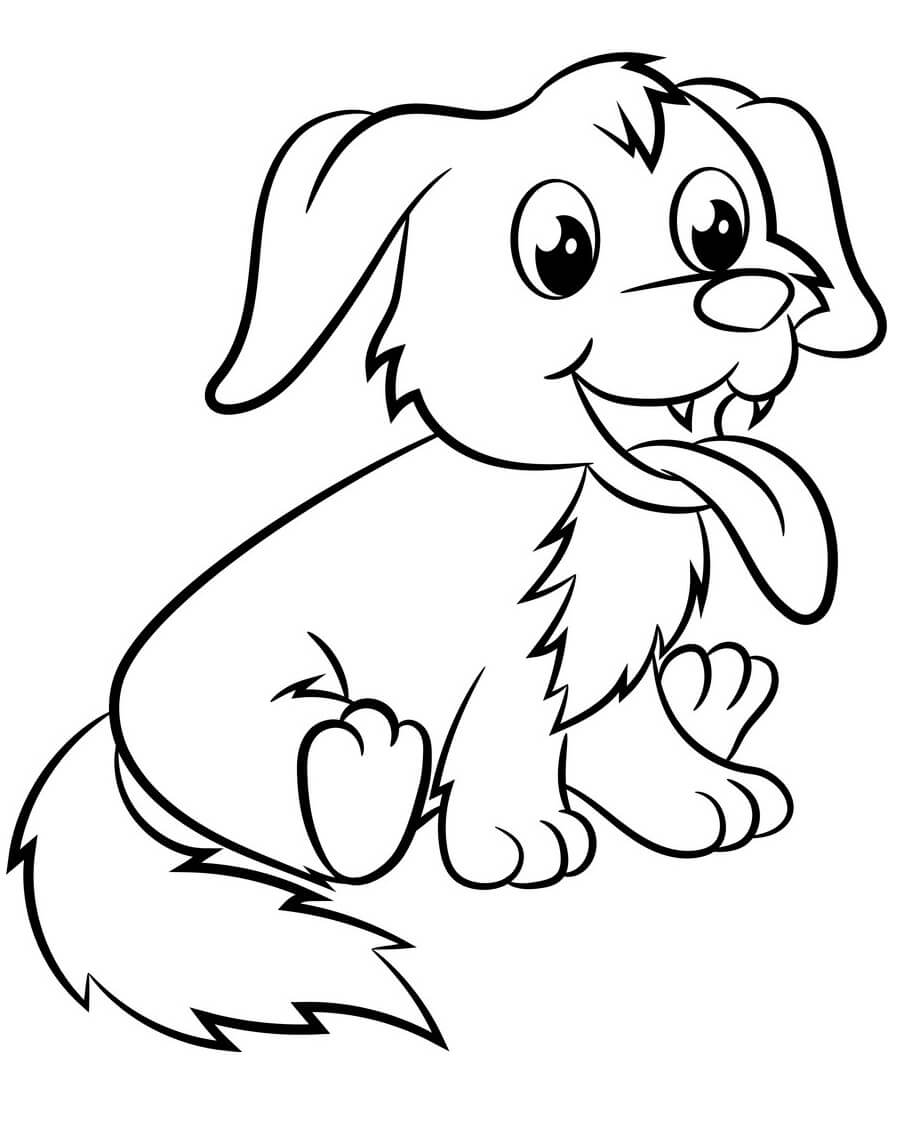Desenhos de Um cão Feliz para colorir