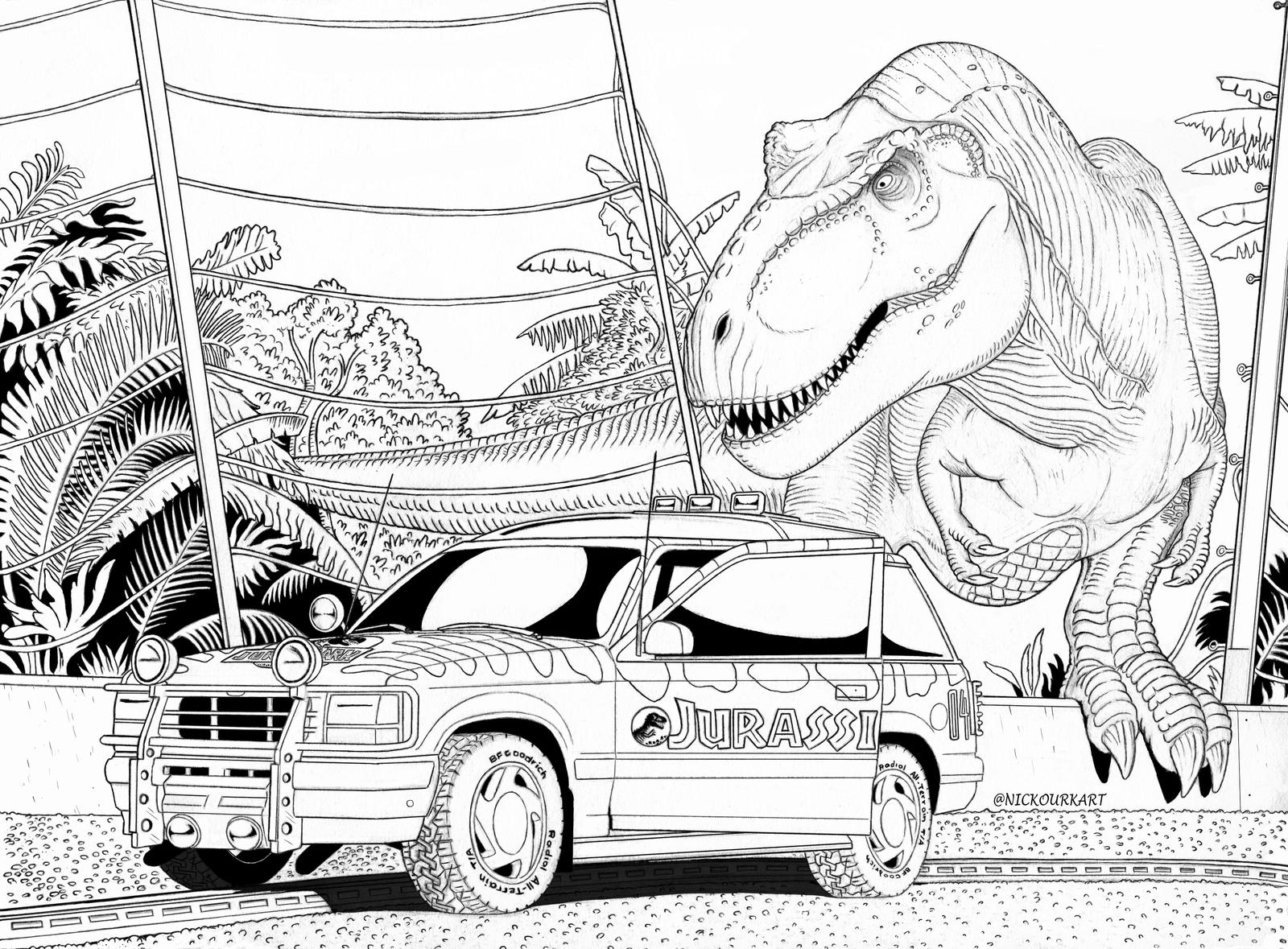 A descoberta do T-Rex para colorir