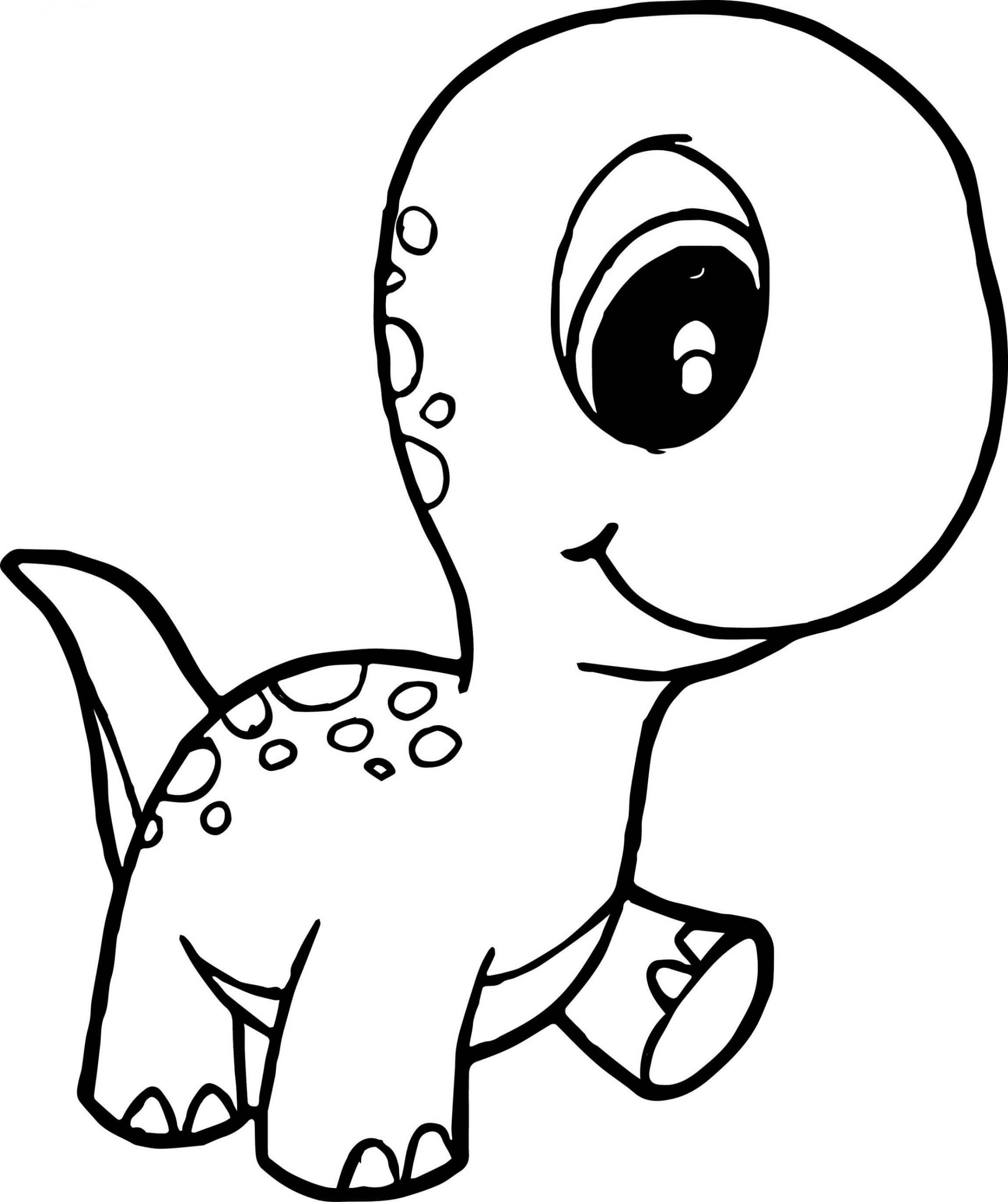 Desenhos de Bebê Dinossauro Sorrindo para colorir