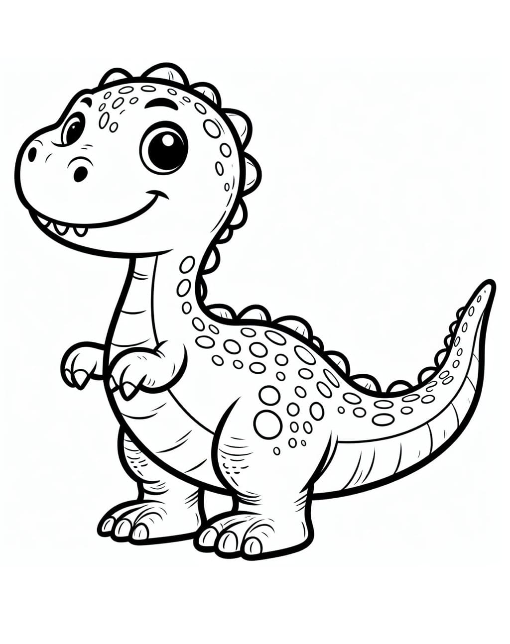 Bebê dinossauro de desenho animado para colorir