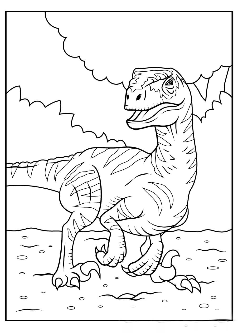 Bom Dinossauro para colorir