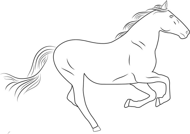 Cavalo Correndo Rápido para colorir