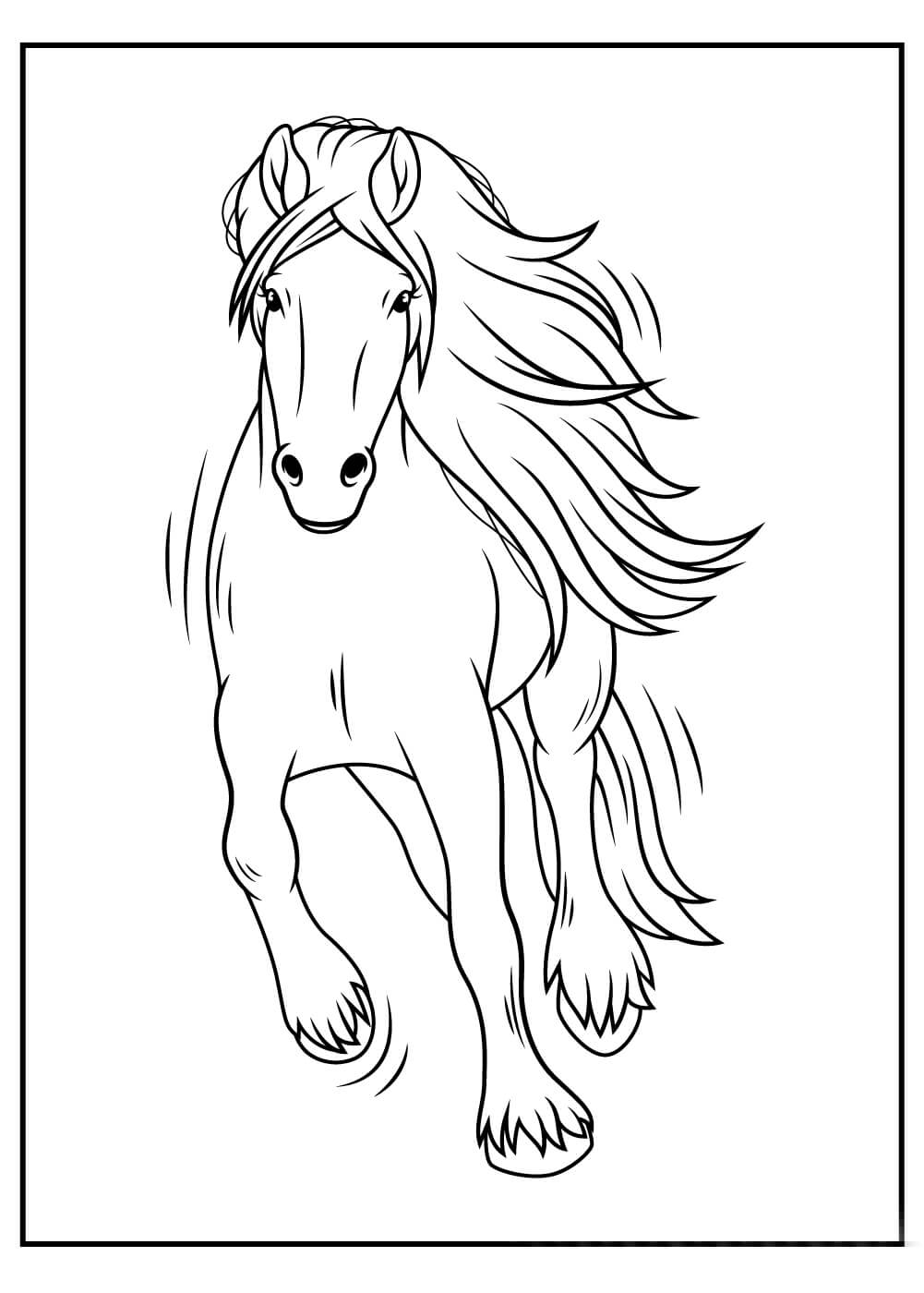 Cavalo Lindo Correndo para colorir