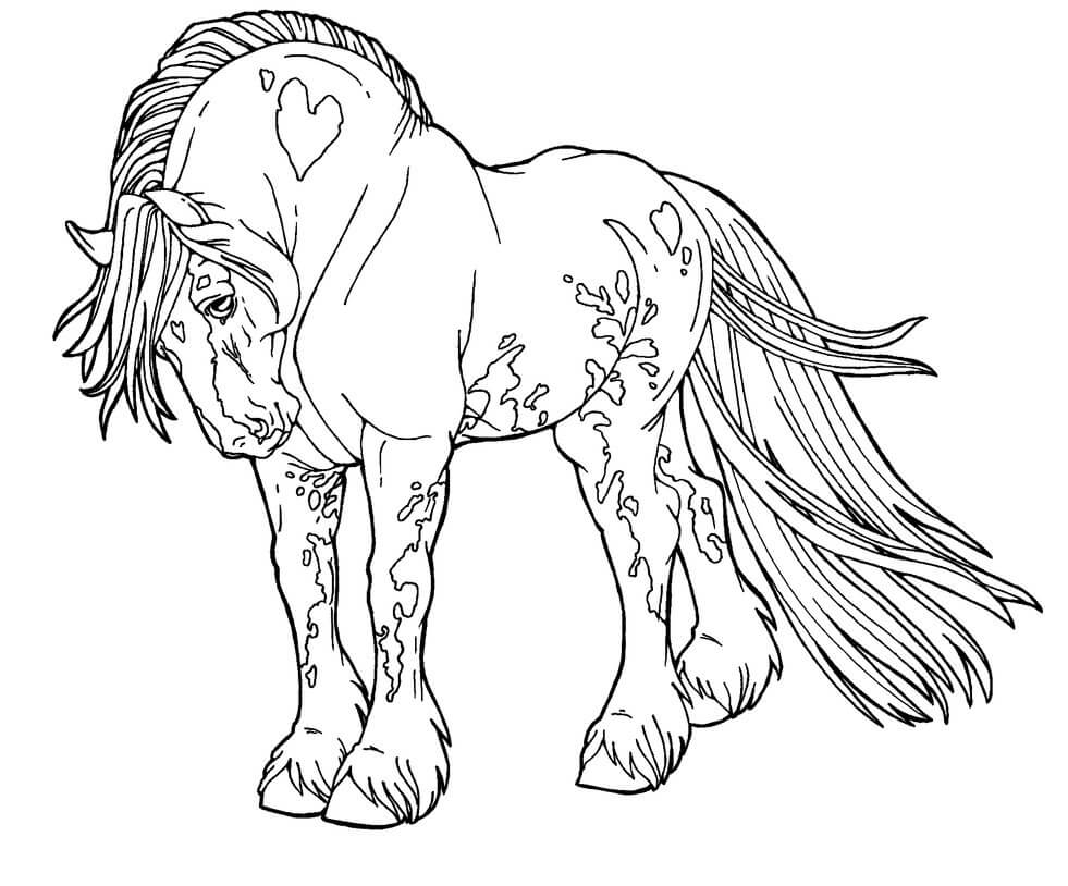 Cavalo Mustang Lindo para colorir