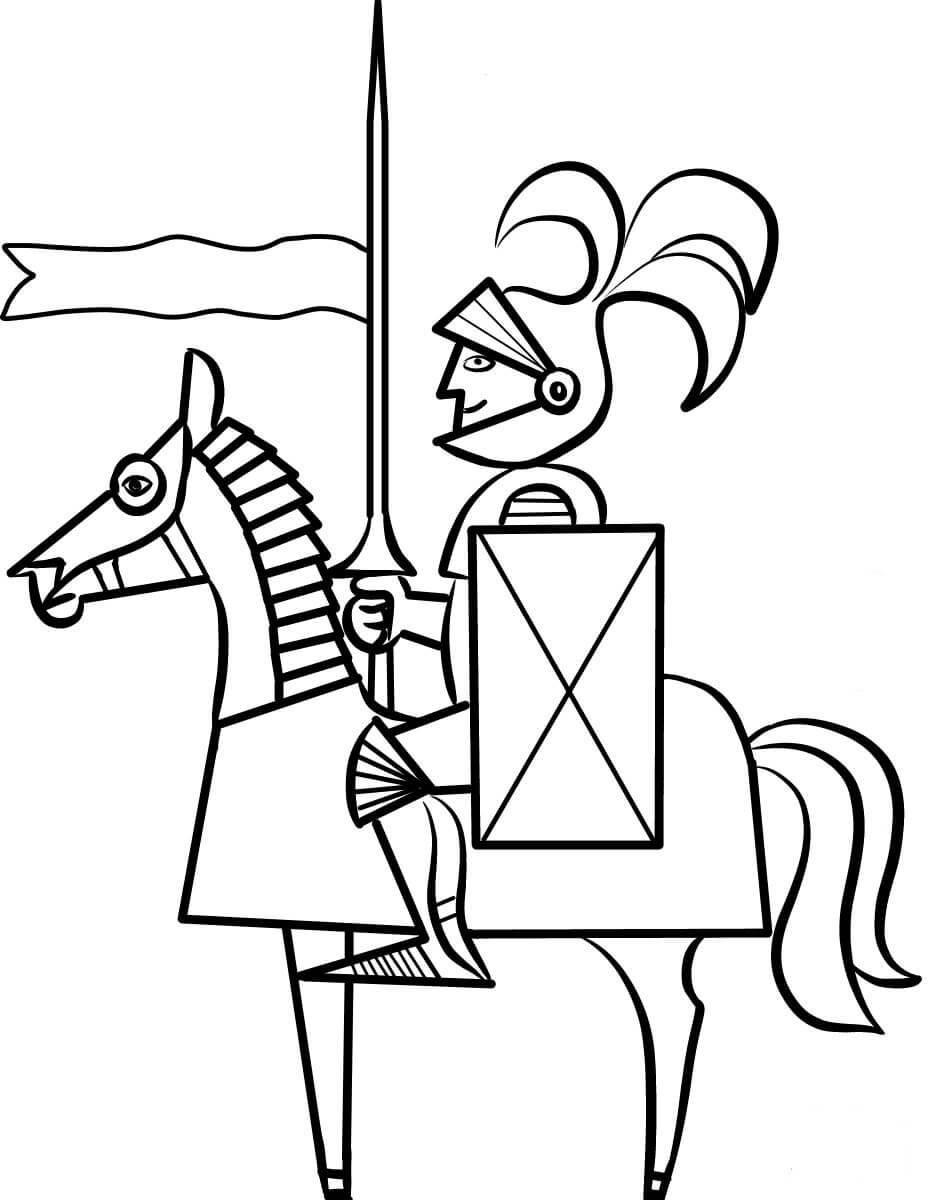 Cavalo e Cavaleiro para colorir