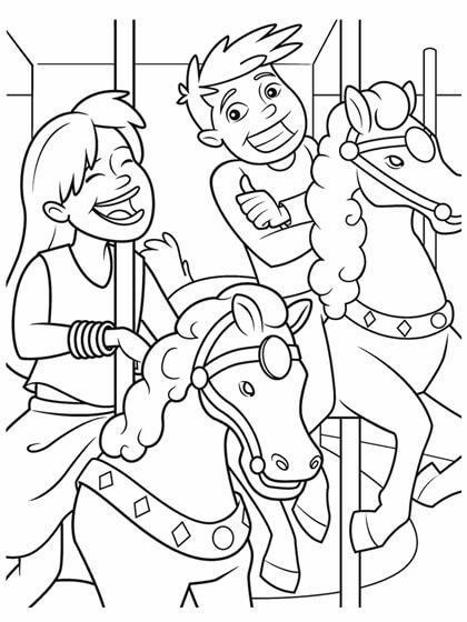 Cavalos de Carrossel para colorir
