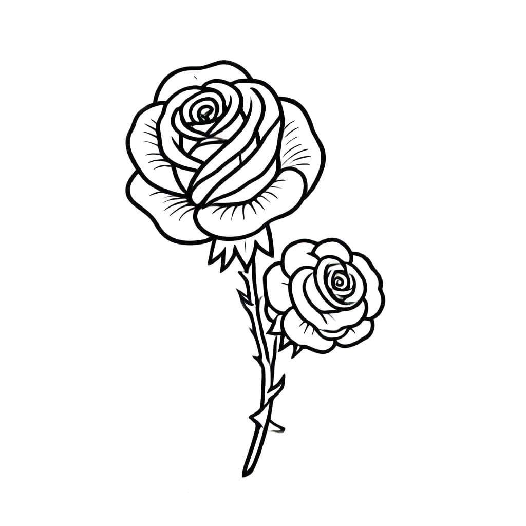 Desenhos de Desenhar imagem de rosas para colorir