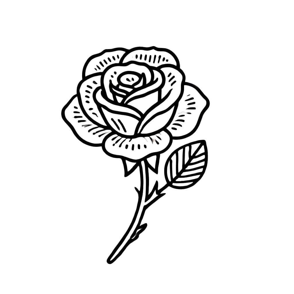 Desenhos de Desenhar rosas fácil para colorir