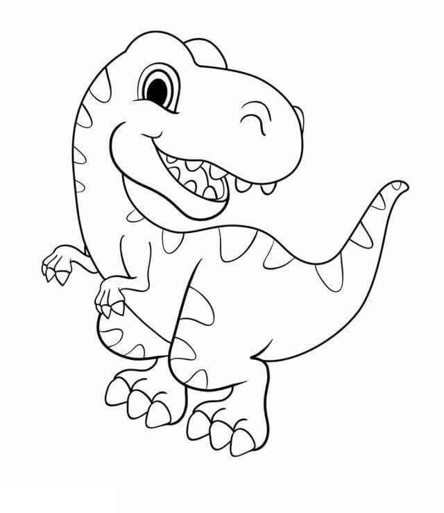 Desenhos de Dinossauro Divertido para colorir