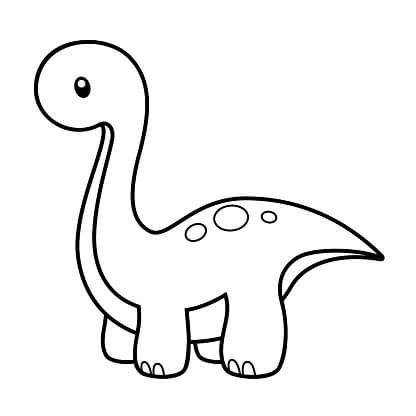 Dinossauro Kawaii para colorir