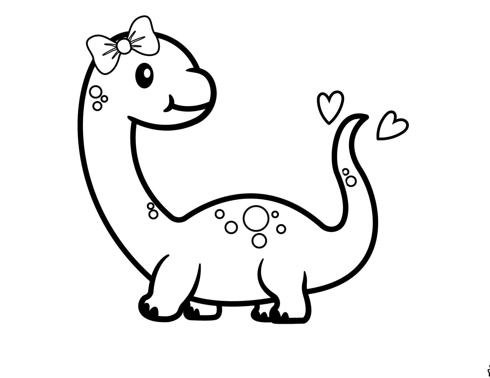 Dinossauro Linda Garota para colorir