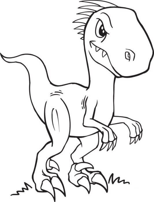 Dinossauro Velociraptor para colorir