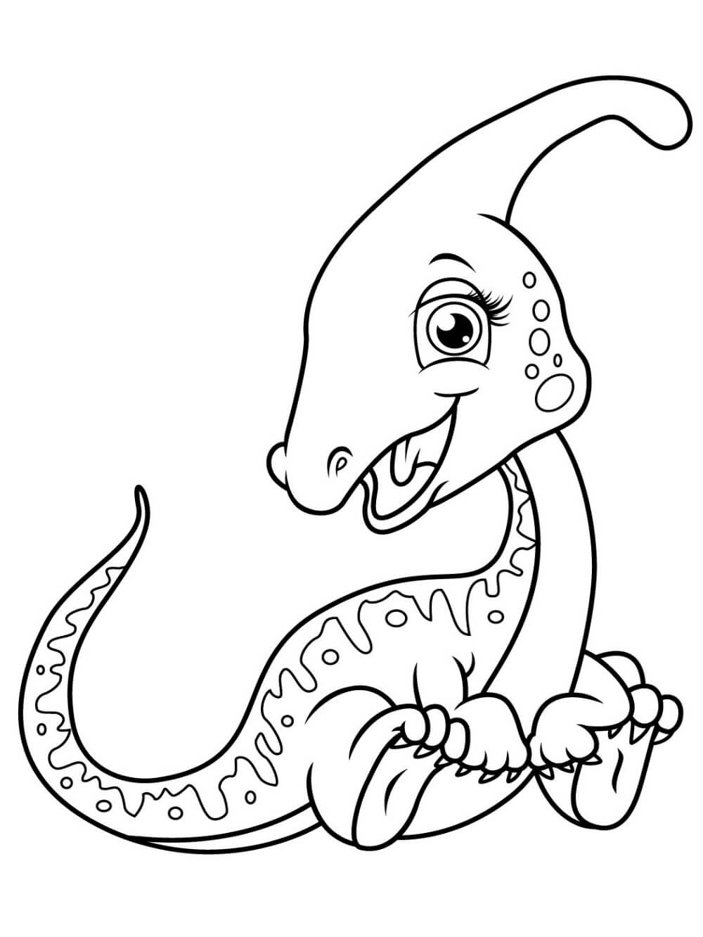 Dinossauro adorável para colorir