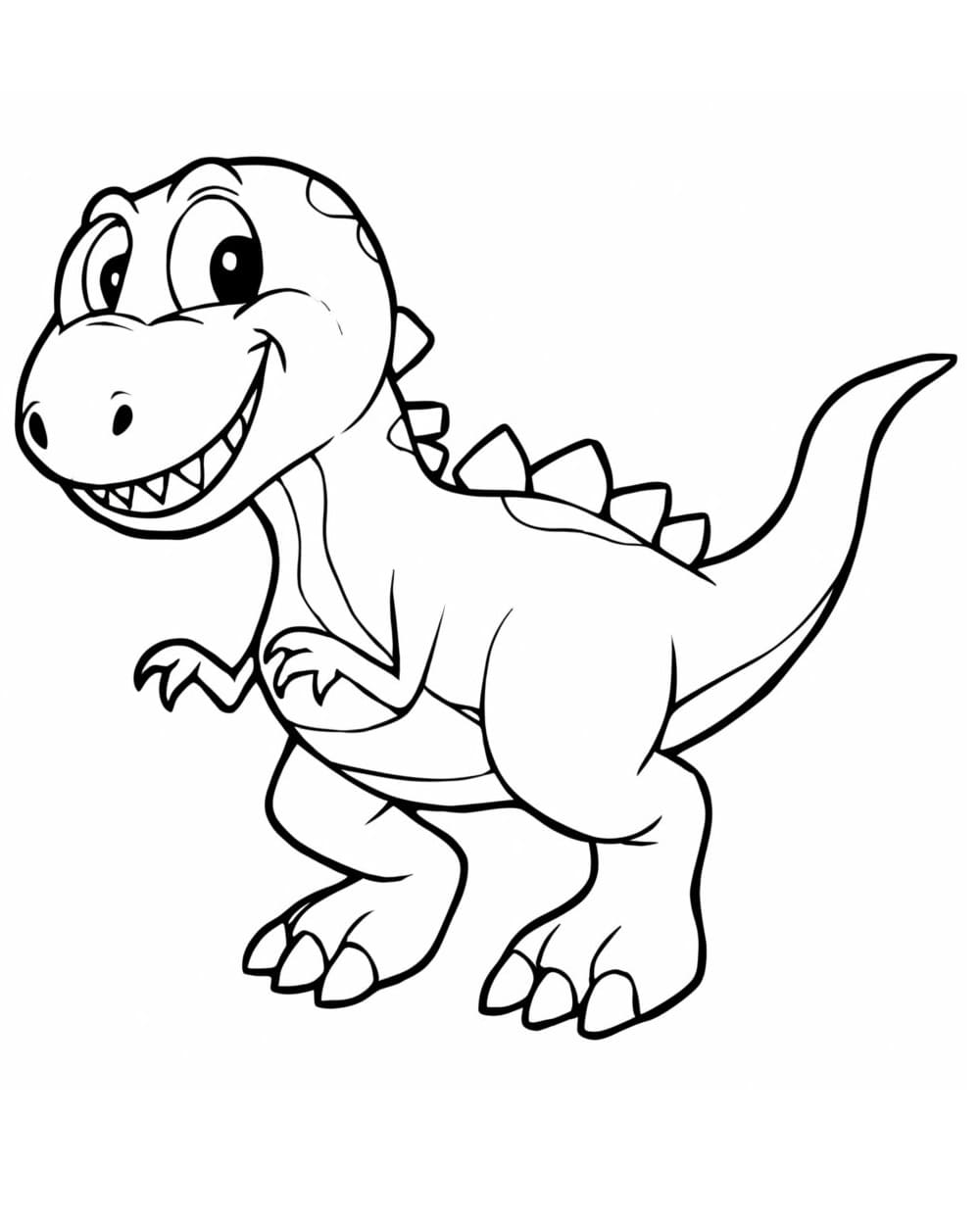 Dinossauro está sorrindo para colorir