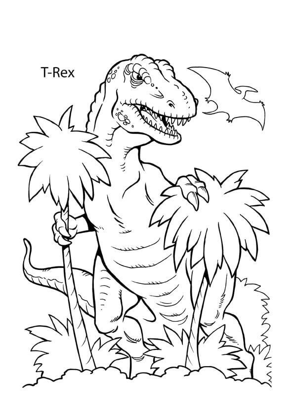 Grande T-rex para colorir