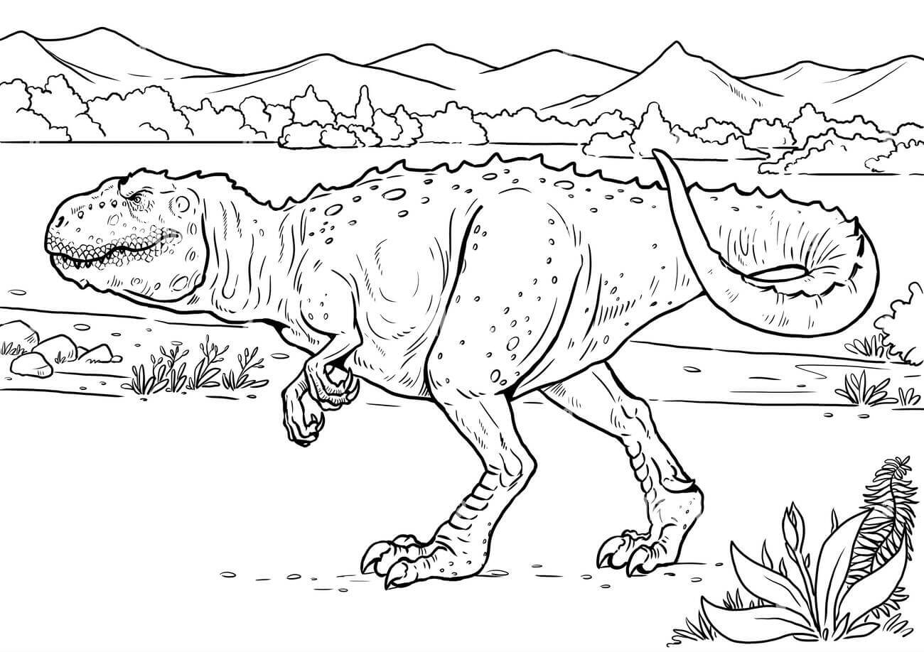 Incrível dinossauro grátis para colorir