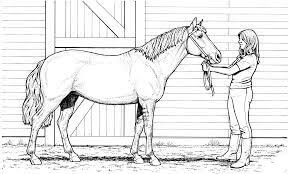 Desenhos de Mulher e Cavalo Égua para colorir