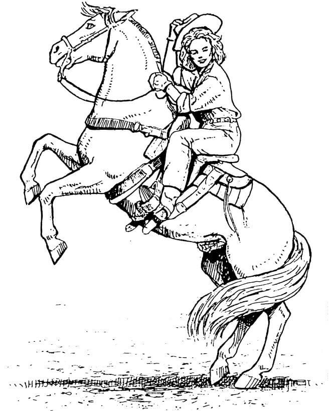Desenhos de Rapariga a Andar a Cavalo, A Saltar para colorir
